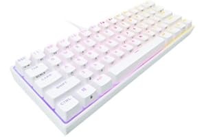 Corsair Tastiera da gioco K65 RGB MINI 60% meccanica cablata - interruttori lineari Cherry MX RED - copritasti a doppio scatto PBT - compatibile iCUE - QWERTY UK - PC, Mac, Xbox - Bianco