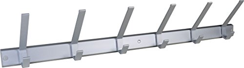 Haken hochwertige Garderobenleiste Hakenleiste Kleiderhaken Aluminium mit 6 Haken 690 x 40 mm = 3433