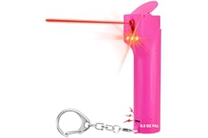 PAPASAFETY 3-in-1 Persönlicher Alarm für Frauen, Pfefferspray Schlüsselanhänger & 130 dB Self Defense Sirene & Rote Stroboskoplichter, Wiederaufladbar & Sicherheitskappe Flip-Top, Austauschbarer Kanister