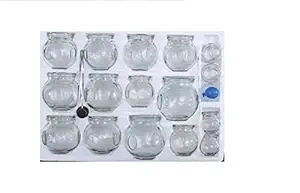 POWEREST Glass Cups Fire Cupping Therapy - 16 Pieces