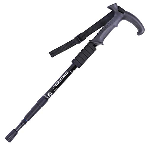 MHO Palo de Trekking Bastón Extensible,Black