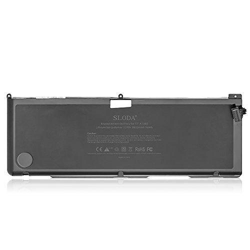 SLODA Laptop ErsatzAkku für Apple MacBook Pro 17″ A1383 A1297 (2011 Version) Unibody Batterie Kompatibel für Macbook Pro 17 Zoll 8,3 MC725xx/A MD311xx/A [Li- Polymer 10.95 V 8700mAh] - 2