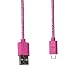 Produktbild Micro 3M USB Nylon Ladekabel, Siswong Super Lang Daten Synchronisieren Ladegerät Kabel für Android Smartphones, Samsung Galaxy S6 / S7 / S7 Edge, Kindle, HTC, Sony, Nexus und mehr (Hot pink)