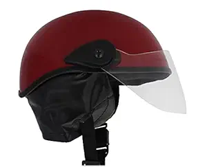 Western Era Stylish Lovable Half Face Helmet for Kids || Baby Safety and Comfort || (3-12 Years) (Red Glossy)