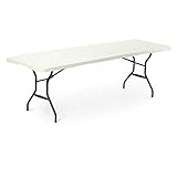 Ideal para uso en exterior Lifetime - Mesa Plegable Multifuncional, 244x76x74 cm, Blanco, LFT 244 Folding