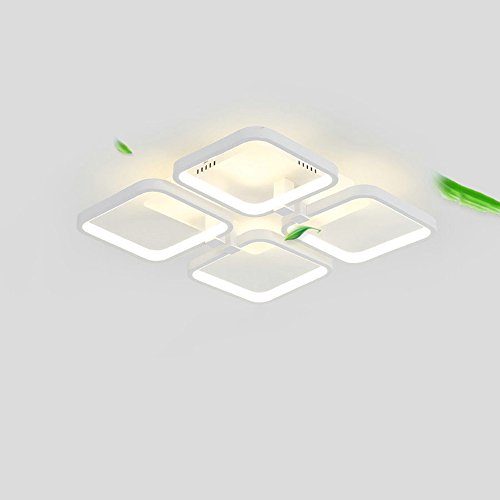 Preisvergleich Produktbild LXSEHN LED8026 Deckenleuchte Arbeitszimmer Leuchte Moderne Einfache Charakter Groß Platz Gitter Schlafzimmer Licht Arbeitszimmer Licht Deckenbeleuchtung Laternen Laternen ( Farbe : Remote control-4 lamp / 45*45cm )