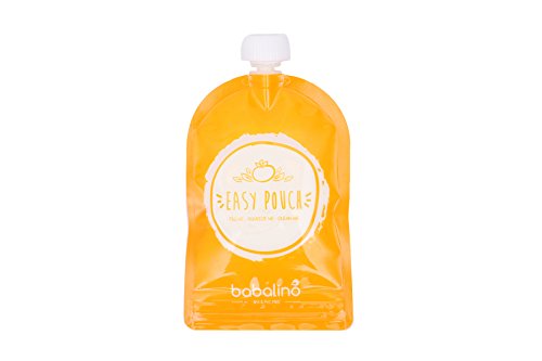 babalino EasyPouch – der wiederverwendbare Quetschbeutel, Quetschie Snacker als Behälter zur Aufbewahrung, zum Befüllen und Einfrieren von Babynahrung und Frucht-Smoothie, BPA und PVC frei, 5er Pack - 3