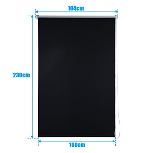 SHINY HOME® Verdunkelungsrollo Klemmfix Thermo Rollo 100x230cm (Schwarz) Lichtundurchlässig Klemmrollo Seitenzug Rollo ohne Bohren - 5