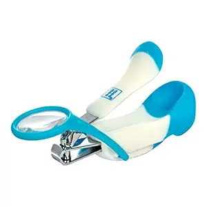 Me N Moms Mee Mee Gentle Nail Clipper (Single Pack - with Magnifier,Pack of 1,White/Blue)
