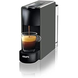 Krups Cafetière à capsules Nespresso Essenza Mini (1260 watt, technologie de chauffe Thermoblock, 0,7 litre, 19 bar) sans mousseur à lait gris