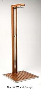 Outdoor Dusche mit Duschtasse aus Holz und Edelstahl, Typ Wooddesign