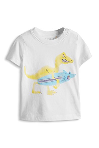 ESPRIT Baby-Boys Surf Dino T-Shirt, White, 12-18 Months (Manufacturer Size:86)