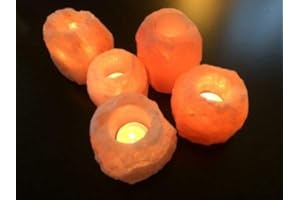 LAMARE Set di 4 Portacandele di Sale dell Himalaya - Magic Salt® Lighting for Your Soul