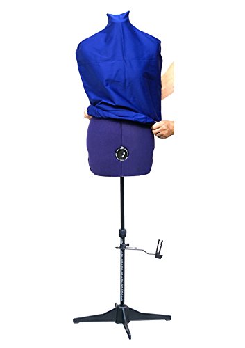DEUBL Damen Schneiderpuppe verstellbar „Prymadonna“ (Gr. M, Bezug Farbe: Blau), weiblicher Schneider Torso 8-teilig, Büste komplett einstellbar mit Vierbein Standfuß (klappbar und höhenverstellbar), Schneiderbüste mit 12 Verstellrädchen, extra Halsumfang- und Rückenlängenverstellung - 6