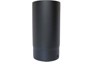 VIT SMOOTH Black Stove Pipe - 150mm (6inch) Vitreous Enamel Flue Pipe 250mm Length Award Winner 12 Year Warranty