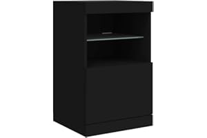 vidaXL Credenza con Luci LED Nera 41x37x67 cm