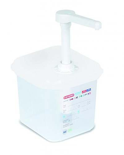 Araven Saucenspender GN 1/6 transparent 2,6 L Spülmaschinenfest Push Pumpe