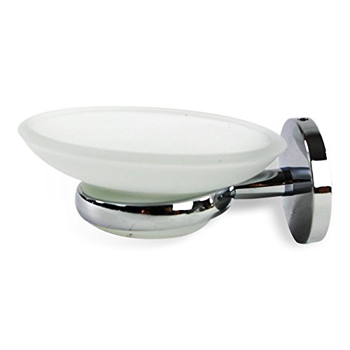 HC-Handel 930333 Seifenschale „Capri“ Glas verchromt 12,5 x 11 x 6,5 cm weißlich/silber - 3