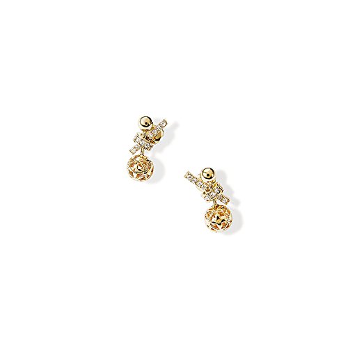 IRQ Orecchini corti creativi personalizzati, orecchini arco coreano temperamento, orecchini a sfera cava femmina, orecchini retrò,d'oro,Taglia unica