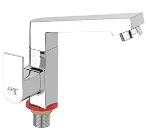 TNL Swan Neck Table Top Mounted Pillar Brass Chrome Finished Cock C.P Fittings Bib Tap for Wash Basin and Sink , Silver