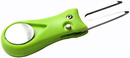 HOGAR AMO Golf Divot Tool Manual Repair Pitch Fork with Magnetic Removable Pitch Mark & Golf Ball Marker, Portable and Foldable