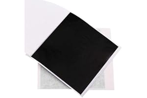 VGSEBA Imitation Gold Leaf Sheets, Black Gilding Foil Paper 100 Pieces 8x8.5cm Gold Foil Sheet for Paintings Arts Crafts Nail Handcrafts Frames Furniture Decoration