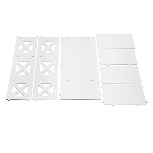 Finether weißes Regal Stehregal Standregal Steckregal Schuhregal Bücherregal für Wohnzimmer Badezimmer zur Aufbewahrung von Bücher Schuhe Toilettenartikel aus WPC wasserdicht 3 Böden 40 x 22 x 80 cm weiß - 7