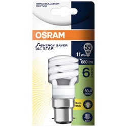 Preisvergleich Produktbild Osram Dulux Twist Energiesparlampe, B22D-Sockel, 12 Watt, Warmweiß - 2700K