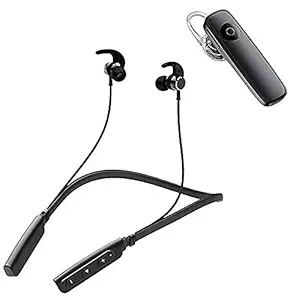 FRECKLE Neckband in-Ear Wireless Earphones with 6 Hours Playtime,IPX5 Sweatproof Headphones with K1 New Wireless Bluetooth Headphones, Headset with Mic and Sound Button Earphone.
