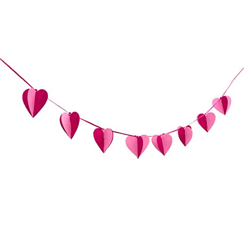 Oblique-Unique® Herz Girlande Pink Rosa - 3