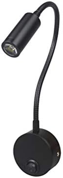 LEDMOMO Wall Mounted Reading Lamp LED Bedside Reading Wall Lamp Flexible Sconce Lights for Home Hotel Bedroom Reading(Black)