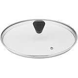lagostina coperchio cm 26 per padelle pentole e casseruole in vetro con bordo acciaio e pomello in bakelite Demetra