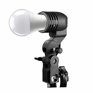 HIFFIN 20 W Bulb Imported Photography Photo Light Lamp Bulb Single Holder E27 Socket Bracket Studio EU Plug,Black