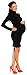 Zeta Ville Women's Maternity Stretch Warm Knit Bodycon Dress Polo Neck - 888c (Black, 8/12)