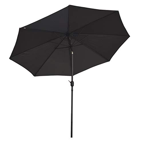 MACOShopde by MACO Möbel Sonnenschirm 3 x 3 m anthrazit achteckig mit Aluminium Gestell und Kurbel in grau, Bespannung 160g/m2 Polyester, 4 kg