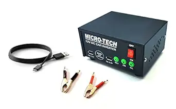 ERH India 200 Watt Mini Car Inverter for Multiple Applications with Battery Connector Clips Red Black 12v dc to 220v ac converter kit with 2 Output Sockets