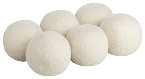 Trocknerbälle merino balls – 6 große Wollbälle aus reiner neuseeländischer Schafwolle für schnelle Trocknung und weiche Wäsche - 4