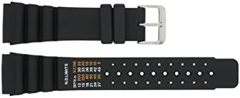 Dutch Forces watch strap Diver Rubber / plastic Black 24mm (Only watch strap - WATCH NOT INCLUDED!)
