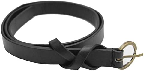 WYXlink Woman All-match Belt Fashion Women Narrow Skinny Low Waist Thin Leather Loop Bow Belt (Black)