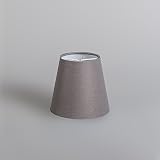 QAZQA Leinen Klemmschirm 12cm rund SC leinen braungrau , Rund konisch Klemmschirm - 3