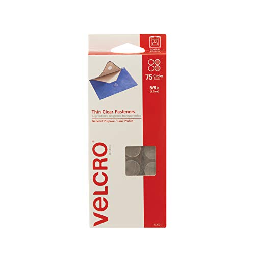 Velcro (R) Marca Cierres Cierres de 5/8 Thin Monedas, 75 Unidades, Transparente
