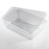 Thali Outlet - Lot de 50 récipients rectangulaires en Plastique Transparent pour Micro-Ondes ou congélation - 500 ML