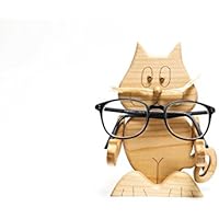 Brillenhalter Holz Brillenständer Brillenablage Stiftehalter Schreibtischablage Katze