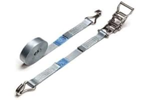 PONSA Cinghia di fissaggio a cricchetto in ACCIAIO INOX gancio chiuso. Cinghie di Tensione con Cricchetto 6M – 35 MM. Resistenza 2500 kg (2 parti)