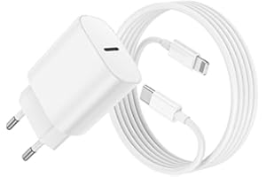 KITMINUN iPhone Schnellladegerät,Apple Netzteil Ladegerät 20W mit USB C Lightning Kabel 2M Original, Type C Ladeadapter, Power Adapter Stecker und Ladekabel für iPhone 14 Pro Max/13 Mini/12 Pro/11/XS/XR/8 iPad
