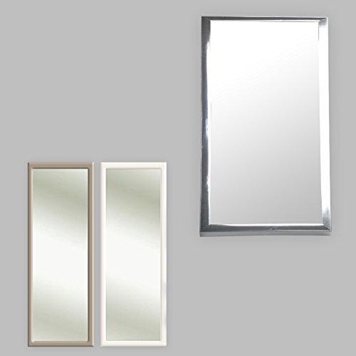 Türspiegel Tür Spiegel Hängespiegel Rahmenspiegel 35x95cm Silber Weiß Grau (silber)