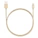 Produktbild NALIA 2m USB Ladekabel, Nylon Sync Daten-Kabel MFI-Zertifiziert Aufladekabel Robust Phone Charger Cable kompatibel mit iPhone X/XS-Max XR /8-Plus/ 7 7-Plus /6 6s 6-Plus/SE 5/ iPad, Farbe:Gold