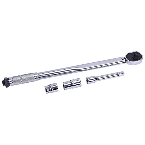 Costway Automatischer Drehmomentschlüssel Set 1/2 Zoll 28-210NM mit 125mm Verlängerung und Steckschlüsseln 17/19, 21mm - 3
