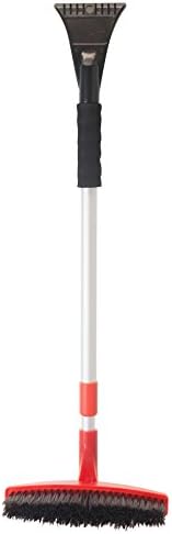 Extendable Heavy Duty Snow Brush And Ice Scraper Tool With Easy Grip Handle And Articulating Brush Head