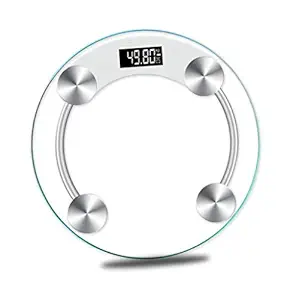 zelenor Digital LED Display Toughened Glass Personal Body Weight Machine Scale, 180 Kg Capacity, White